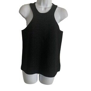 Express Women Black Sparkle Tank Size S Racerback Glitter Stretch Dressy Top NWT